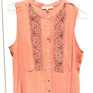 Daniel Rainn peach sleeveless top.